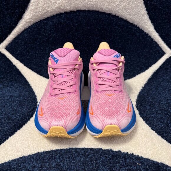 Hoka One One Clifton 9 Pink and Blue Running Shoe Women’s Size 7.5 - Picture 2 of 6